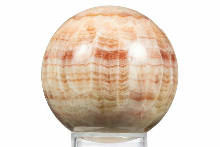 Polished Banded Red Calcite Sphere - China #319468